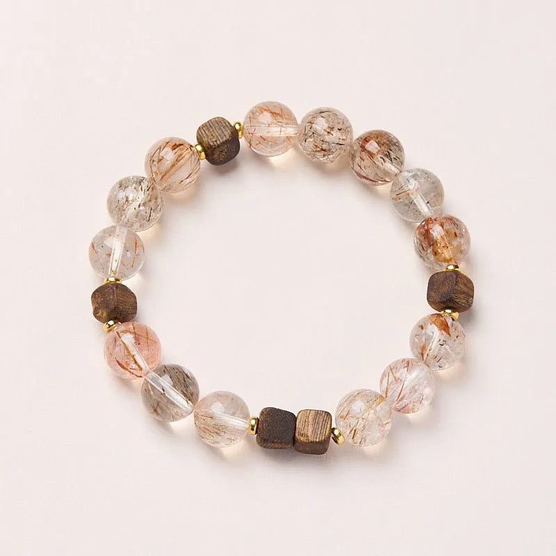 The Stillpoint natural crystal and agarwood bracelet by Veloriar